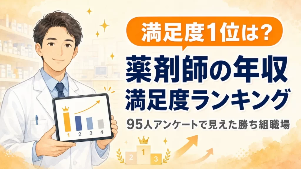 薬剤師の年収満足度ランキング｜95人アンケートで見えた勝ち組職場